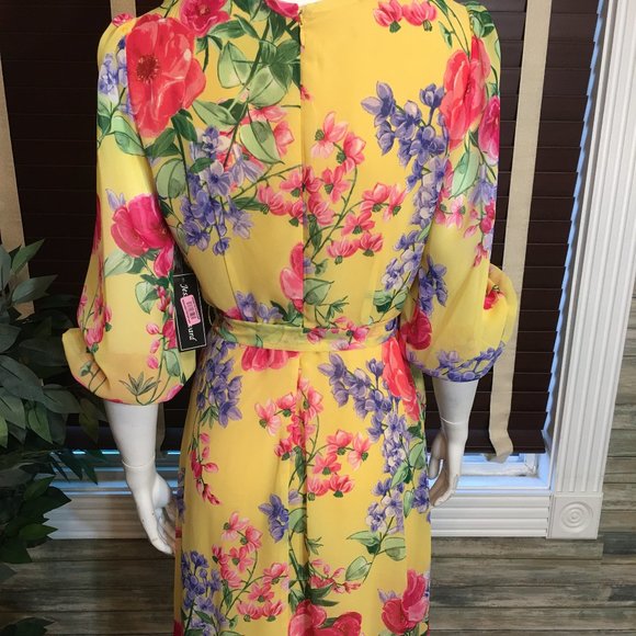 JESSICA HOWARD YELLOW FLORAL DRESS SIZE 6 - Picture 10 of 14